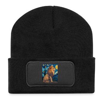 Lion Van Gogh - Beanie recyclé à patch - noir - Devant