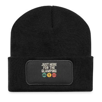 Just Here for the Glamping - Recycled Patch Beanie - black - Front