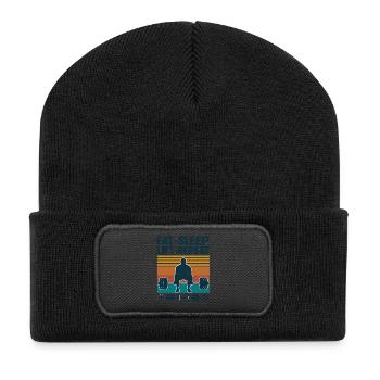 Manger Dormir Soulever Répéter Retro Fitness - Beanie recyclé à patch - noir - Devant