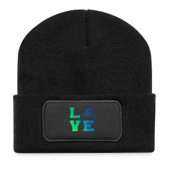 Motif nouveau vélo de route pour vélo de route - Beanie recyclé à patch - noir - Devant