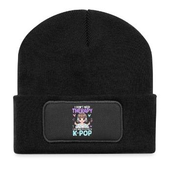 I Don't Need Therapy I Just Need To Listen K Pop - Recycled Patch Beanie - black - Front