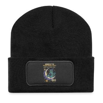 Midnight Crochet Society Juste un rang de plus au crochet - Beanie recyclé à patch - noir - Devant