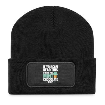 Mint Cream Lover Dessert Frische Minz-Schokolade - Recycelte Patch Beanie - Schwarz - Vorne