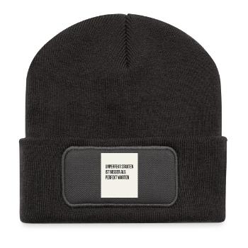 Starting imperfectly is better than waiting perfectly - Recycled Patch Beanie - dark grey - Front