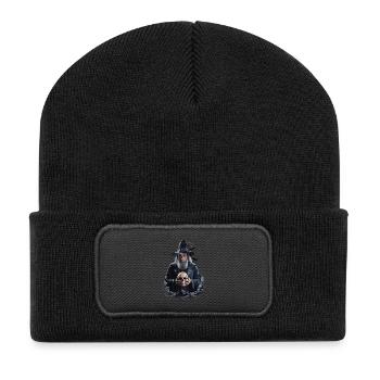 Sorcier Noir avec Magicien Mystique Crâne - Beanie recyclé à patch - noir - Devant
