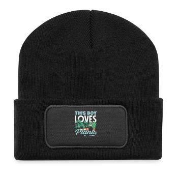 Ce garçon adore les plantes Amoureux des plantes - Beanie recyclé à patch - noir - Devant