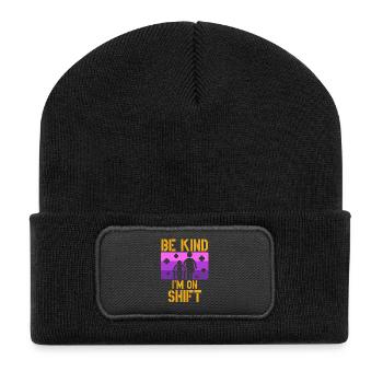 Caregiver Caregiver Elderly Care Be Kind I'm On Shift - Recycled Patch Beanie - black - Front