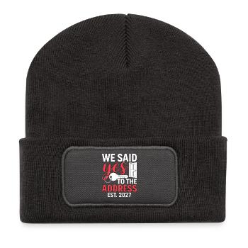 We Said Yes to The Address 2027 - Beanie recyclé à patch - charbon - Devant