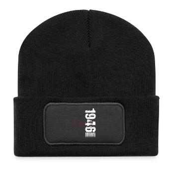 80. Geburtstag Februar 1946 Original Jahrgang - Recycelte Patch Beanie - Schwarz - Vorne