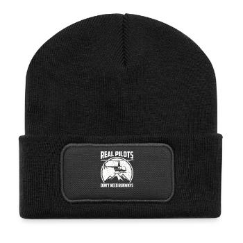 Pilote d’hélicoptère Pilote d’hélicoptère - Beanie recyclé à patch - noir - Devant