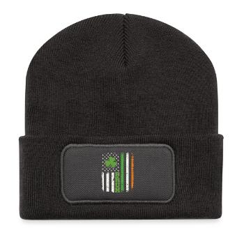 Bruh St Patrick’s Irish Shamrock St. Paddys - Recycled Patch Beanie - dark grey - Front