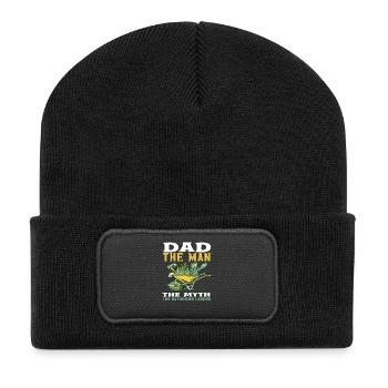 Papa Der Mann Lustig Gartenarbeit - Recycelte Patch Beanie - Schwarz - Vorne