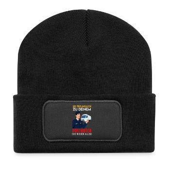 Postman BE KIND TO YOUR POSTMAN ISEI - Recycled Patch Beanie - black - Front