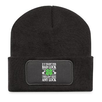 Humour drôle de malchance irlandaise à dire la Saint-Patrick - Beanie recyclé à patch - charbon - Devant