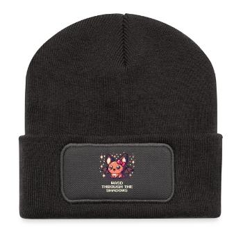 Durch die Schatten mit WASD | Goth Vibes - Recycelte Patch Beanie - Dunkelgrau - Vorne