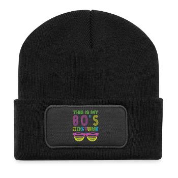 Style 80s Retro Party Outfit 80s - Recycled Patch Beanie - black - Front
