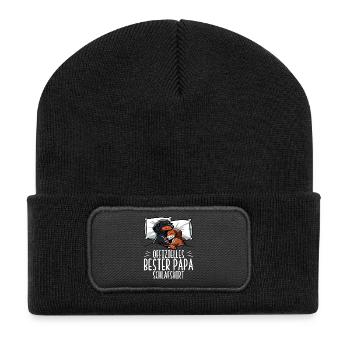 Offizielle Bester Papa Schnarchshirt Dachshund - Recycelte Patch Beanie - Schwarz - Vorne