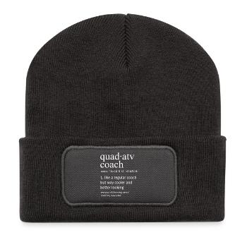 Quad ATV Coach Definition Funny Slogan Design - Recycled Patch Beanie - dark grey - Front
