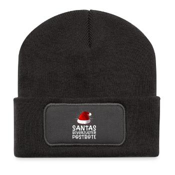 Briefträger SANTA'S BEVORZUGTER POSTBOTE Lustig - Recycelte Patch Beanie - Dunkelgrau - Vorne