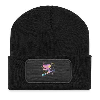 Ski alpin Sports d’hiver Ski nordique - Beanie recyclé à patch - noir - Devant