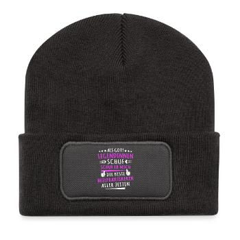 Naturopath Gift Idea - Recycled Patch Beanie - dark grey - Front
