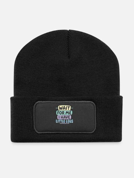 Cute Saying Humor Meme Funny Gift Idea - Recycled Patch Beanie - black