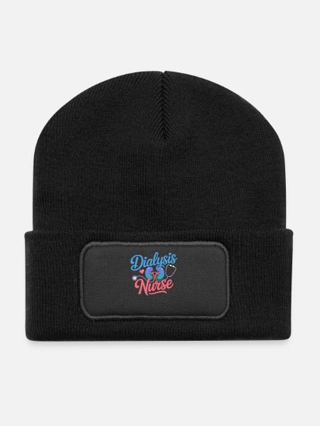 Conception d’infirmières en dialyse - Beanie recyclé à patch - noir