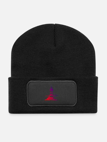 Leuchtturm Nordsee - Recycelte Patch Beanie - Schwarz