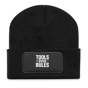 Tools Over Rules Statement Design - Recycled Patch Beanie - black - Front