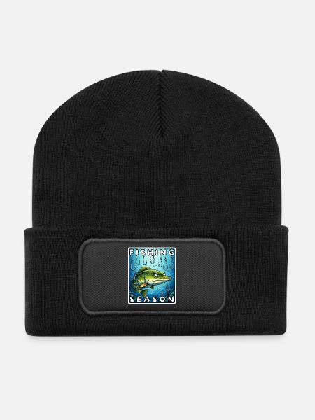 Fishing Season Lustiger Hecht Angel Shirt, Sticker - Recycelte Patch Beanie - Schwarz