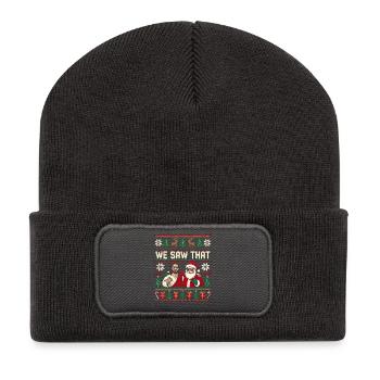 Wir haben gesehen, dass Jesus und der Weihnachtsma - Recycelte Patch Beanie - Dunkelgrau - Vorne