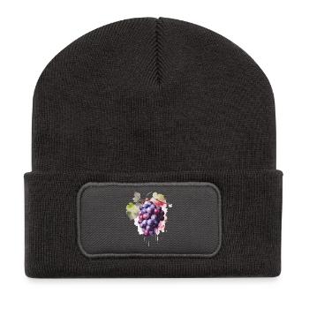 Grapes Watercolor - Recycled Patch Beanie - dark grey - Front