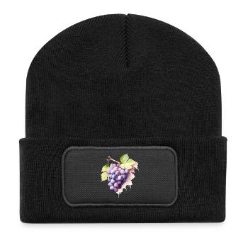 Grappe d’aquarelle de raisins - Beanie recyclé à patch - noir - Devant