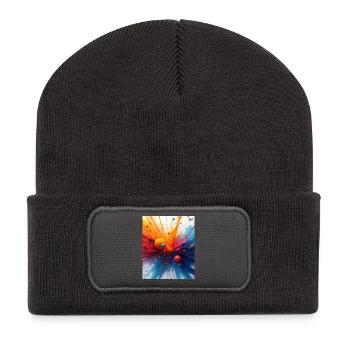 Abstract Color Explosion - Recycled Patch Beanie - dark grey - Front
