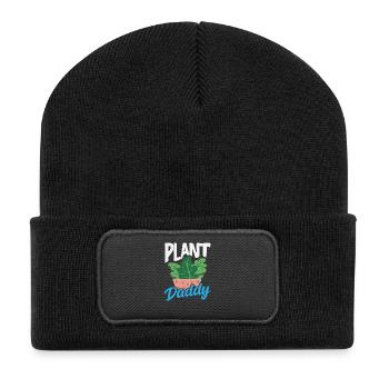 Pflanzenliebhaber Daddy Pflanzen Sukkulente Blume - Recycelte Patch Beanie - Schwarz - Vorne