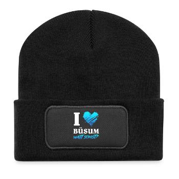 Vacances en mer du Nord J’ADORE BÜSUM WATT SINON Drôle - Beanie recyclé à patch - noir - Devant
