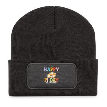 Happy Pi Day Be Irrational Math Nerd Humor - Recycled Patch Beanie - dark grey - Front