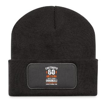 60 Anni Fa Compleanno Retrò Divertente - Beanie recyclé à patch - charbon - Devant