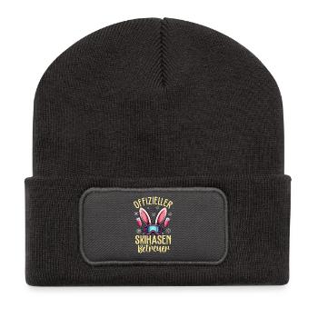 Superviseur officiel du lapin de ski - Beanie recyclé à patch - charbon - Devant