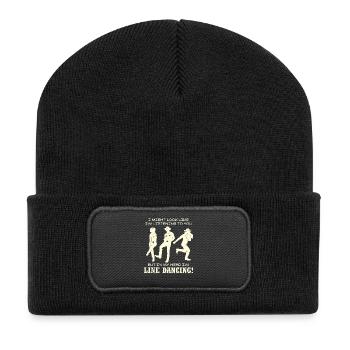 Line Dancing Silhouette Humor - Recycelte Patch Beanie - Schwarz - Vorne