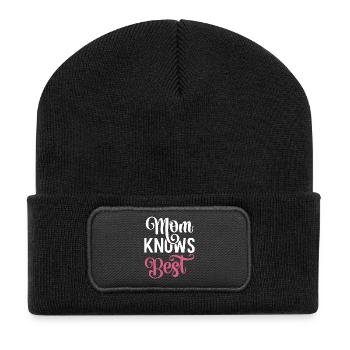 Ma mère sait mieux que ça. - Beanie recyclé à patch - noir - Devant