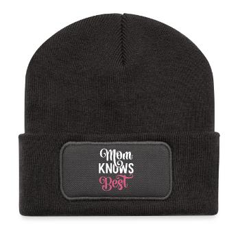 Ma mère sait mieux que ça. - Beanie recyclé à patch - charbon - Devant