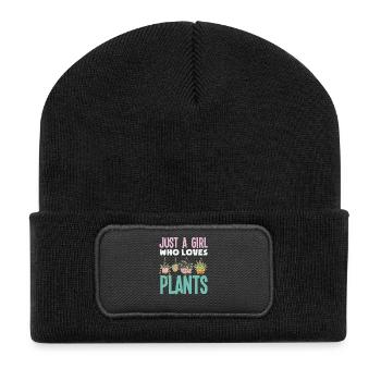 Just A Girl Who Loves Plants Gardening Succulent - Recycled Patch Beanie - black - Front