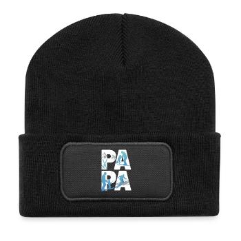 Aventure de ski Papa et Enfant - Beanie recyclé à patch - noir - Devant
