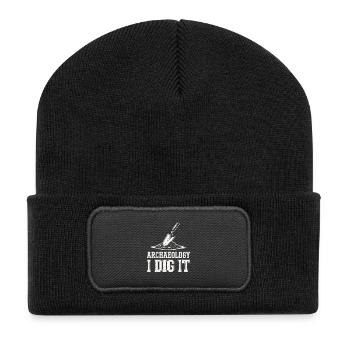 Archäologie Ich grabe es aus - Recycelte Patch Beanie - Schwarz - Vorne