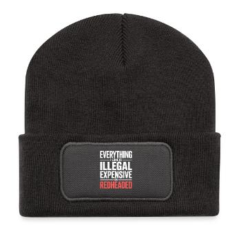 Everything I Love Is Illegal Expensive Redhead - Recycled Patch Beanie - dark grey - Front