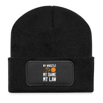 Meine Pfeife Mein Spiel Mein Gesetz - Recycelte Patch Beanie - Schwarz - Vorne