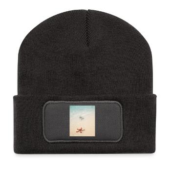 L’amour sur la plage et les étoiles de mer - Beanie recyclé à patch - charbon - Devant