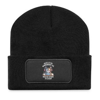 A wonderful day to leave me alone in the office - Recycled Patch Beanie - black - Front