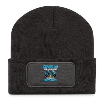 14th Birthday Gamer Shirt Level 14 Unlocked - Recycled Patch Beanie - dark grey - Front